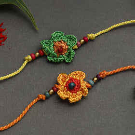 Handmade crochet rakhi by samoolam (set of 2) - handcrafted