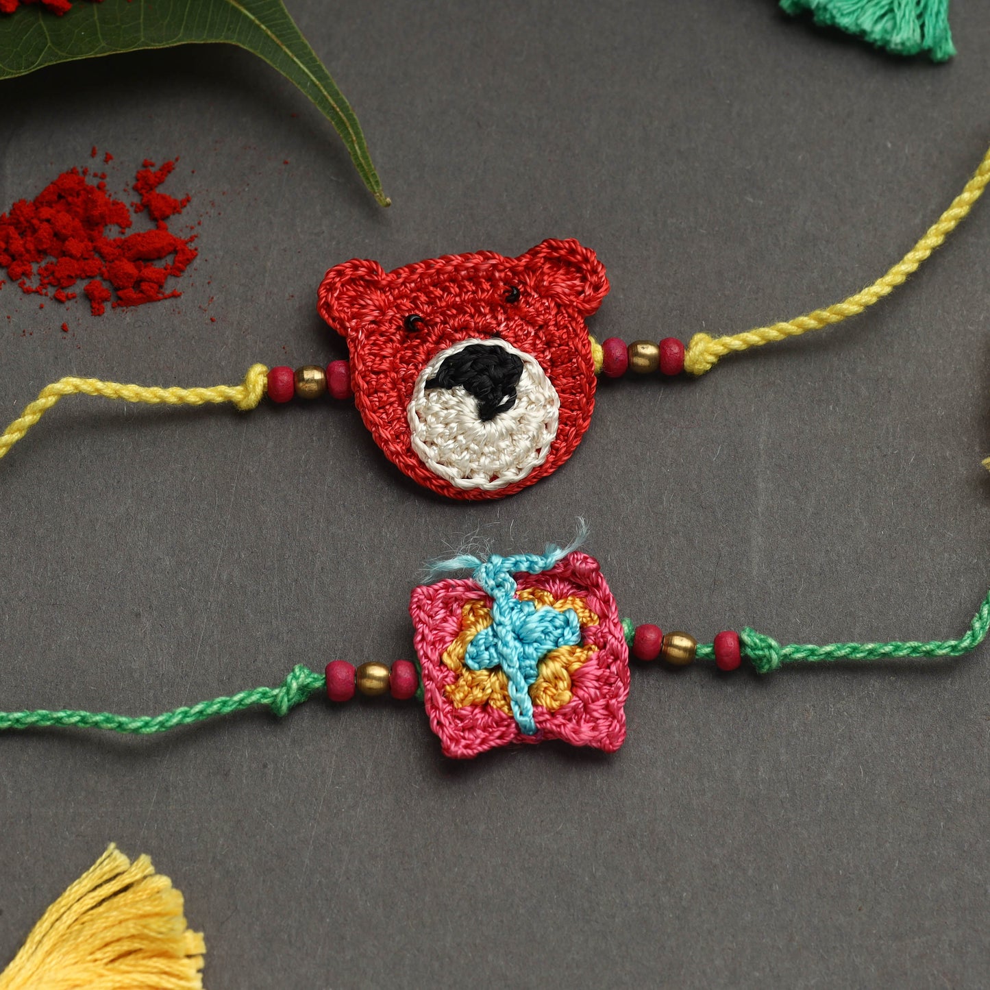 Handmade crochet rakhi by samoolam (set of 2) - handcrafted