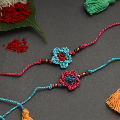 Handmade crochet rakhi by samoolam (set of 2) - handcrafted
