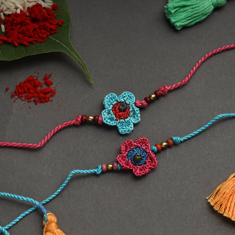 Handmade crochet rakhi by samoolam (set of 2) - handcrafted