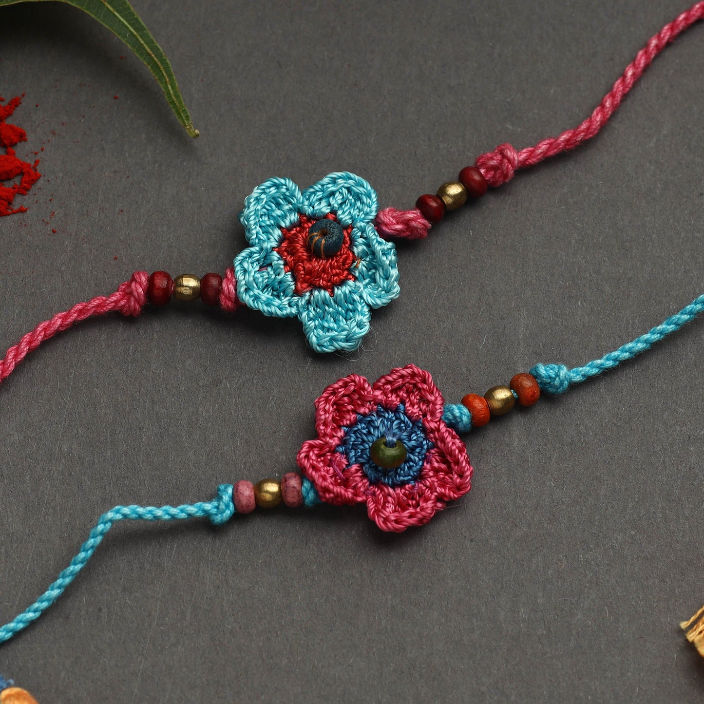 Handmade crochet rakhi by samoolam (set of 2) - handcrafted