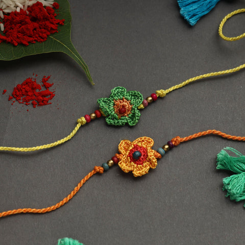 Handmade crochet rakhi by samoolam (set of 2) - handcrafted