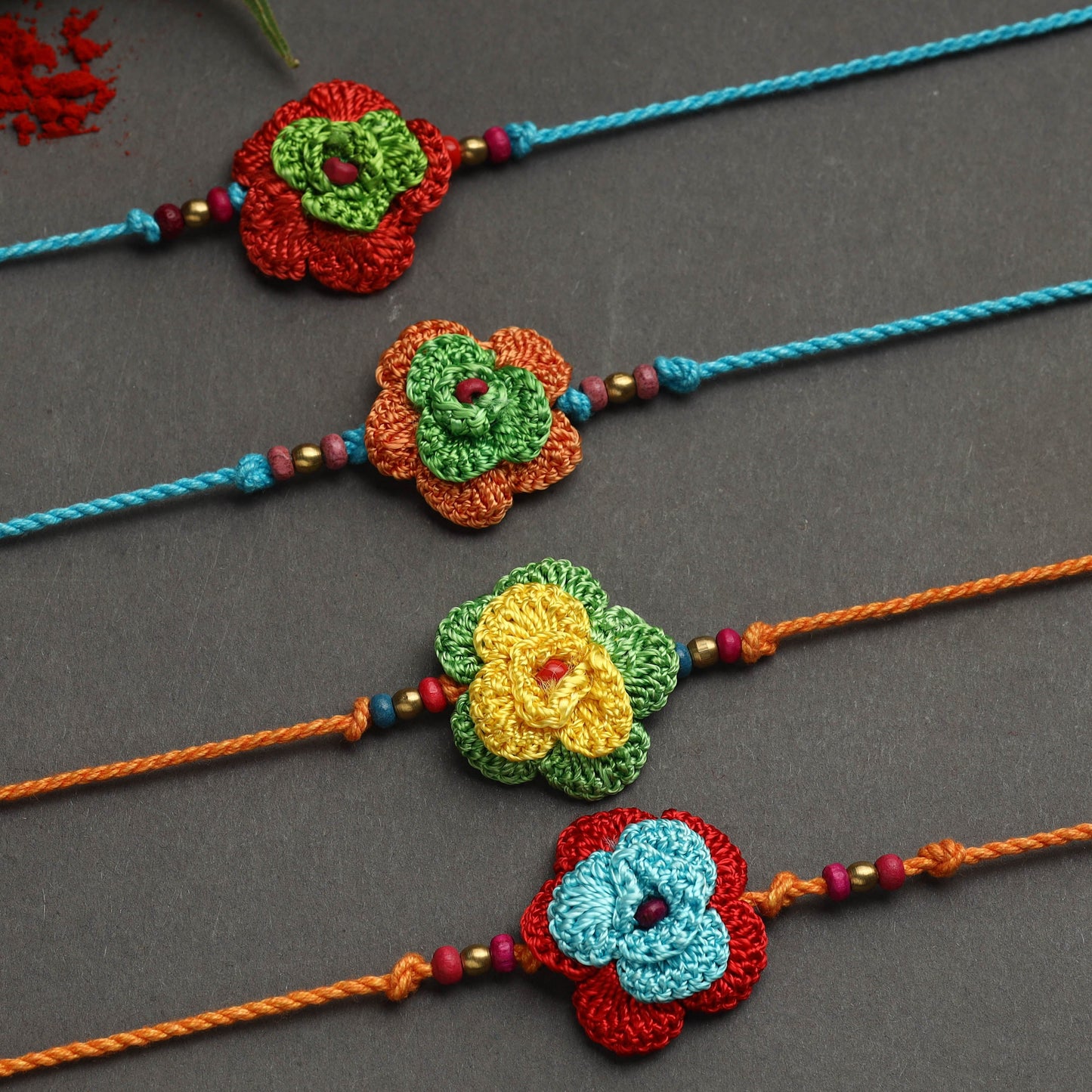 Handmade crochet rakhi by samoolam (set of 4) - handcrafted