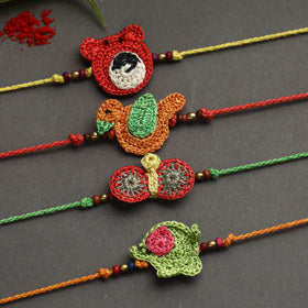 Handmade crochet rakhi by samoolam (set of 4) - handcrafted