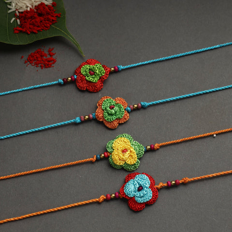 Handmade crochet rakhi by samoolam (set of 4) - handcrafted