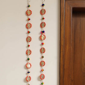  Handmade Diwali Wall Hanging with Bead & Gota Work (set of 2) 