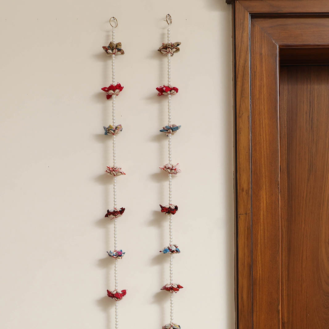  Handmade Diwali Wall Hanging with Bead & Shell Work (set of 2) 