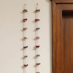  Handmade Diwali Wall Hanging with Bead & Shell Work (set of 2) 