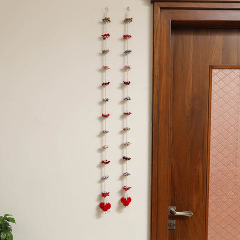  Handmade Diwali Wall Hanging with Bead & Shell Work (set of 2) 