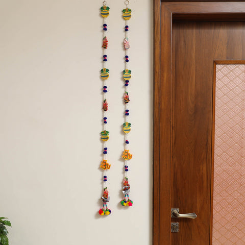  Handmade Diwali Wall Hanging with Bead Work (set of 2) 
