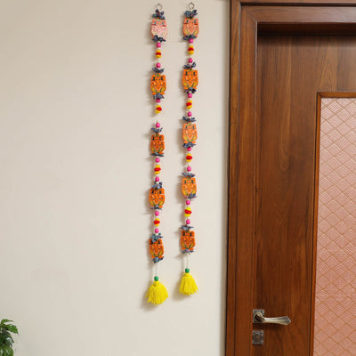  Handmade Diwali Wall Hanging with Bead Work (set of 2) 