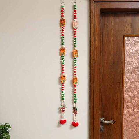  Handmade Diwali Wall Hanging with Shell Work (set of 2) 