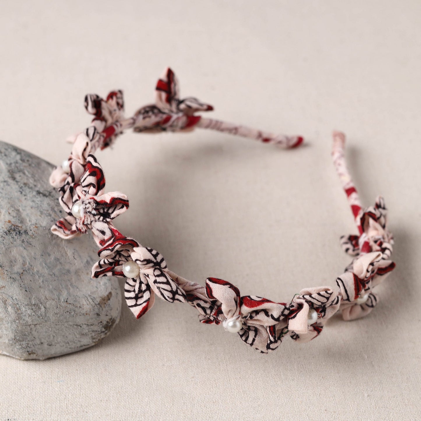  Handmade Fabart & Beadwork Hair Band 