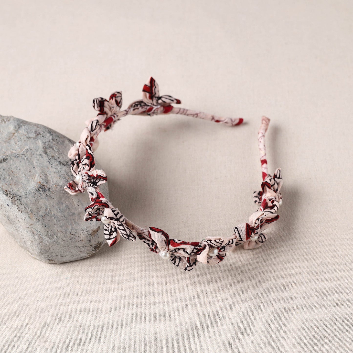  Handmade Fabart & Beadwork Hair Band 