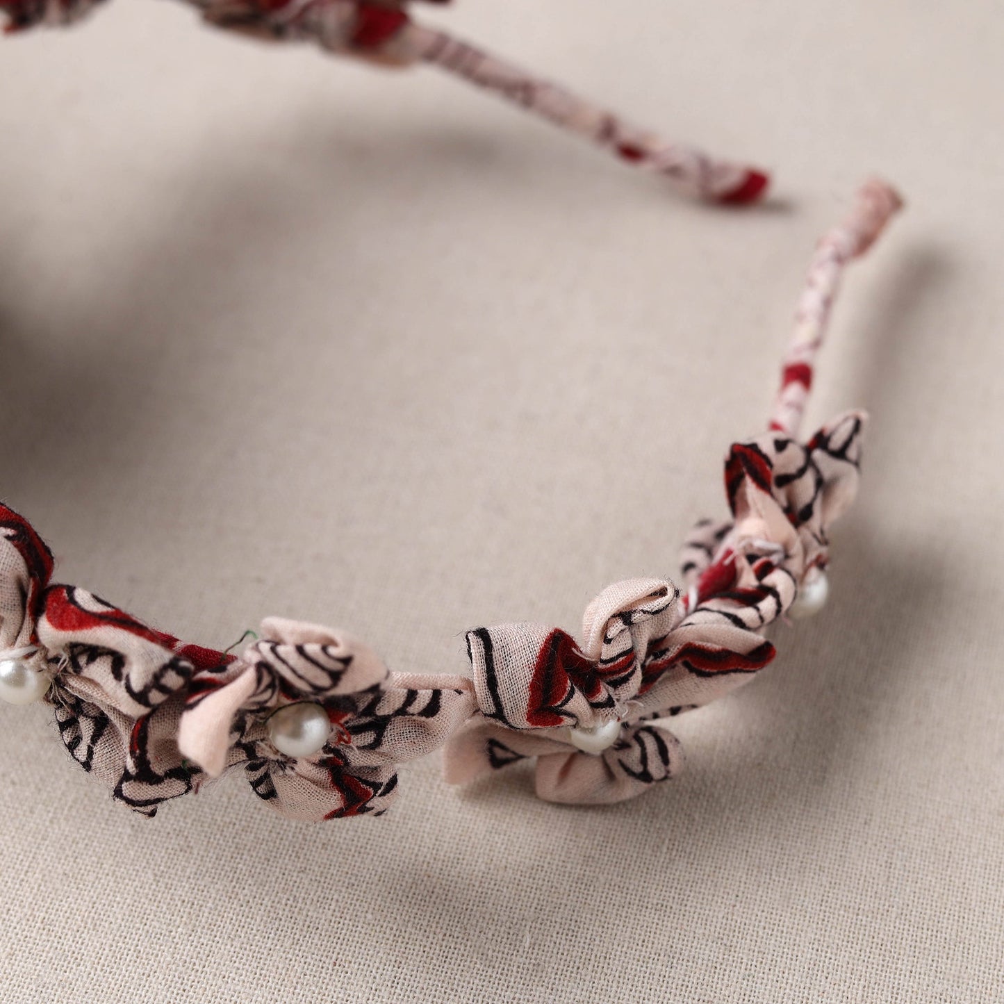  Handmade Fabart & Beadwork Hair Band 