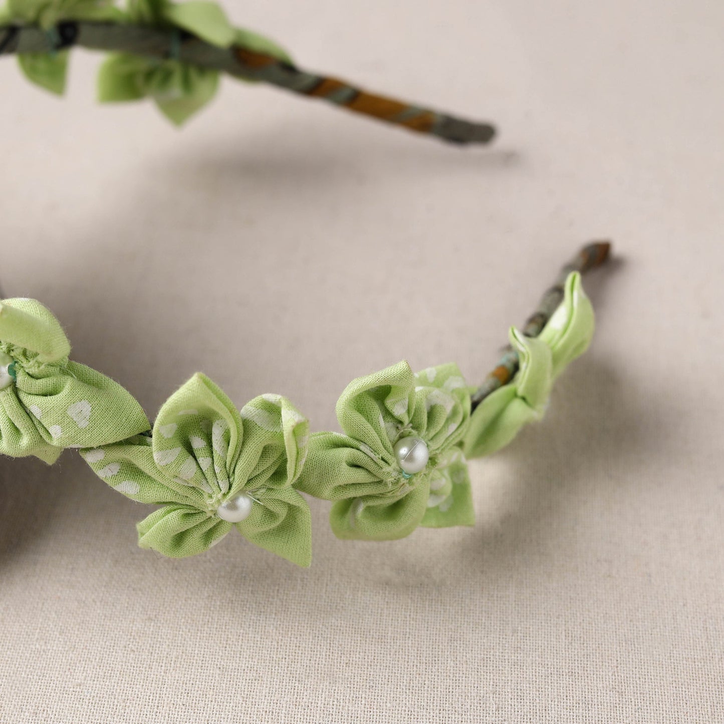  Handmade Fabart & Beadwork Hair Band 