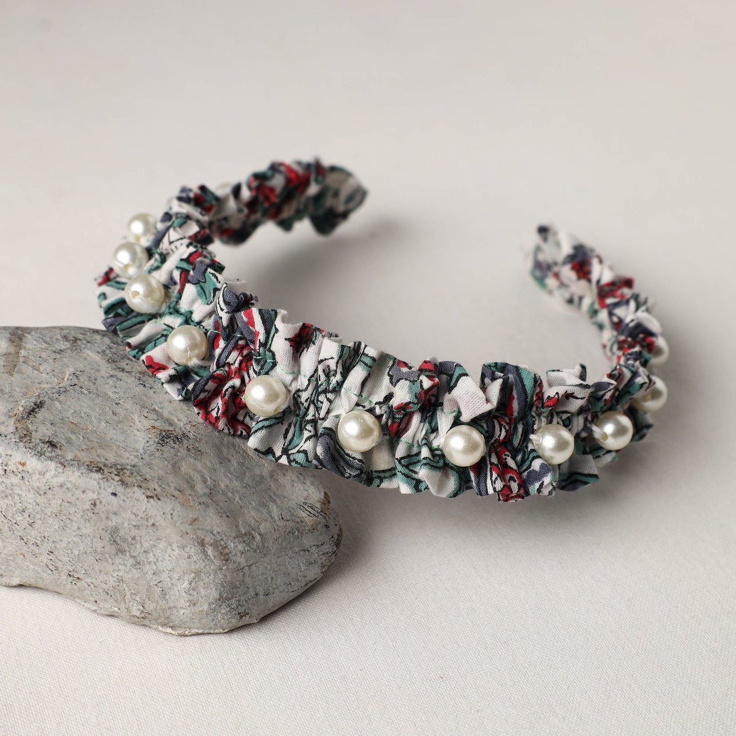  Handmade Fabart & Beadwork Hair Band