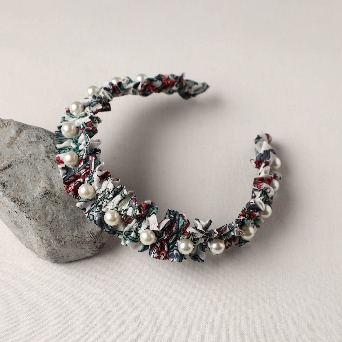  Handmade Fabart & Beadwork Hair Band