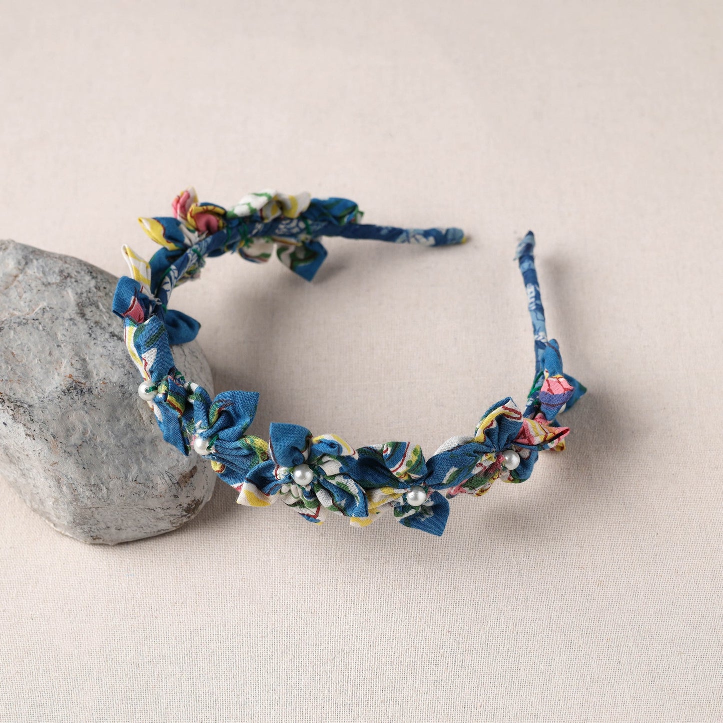  Handmade Fabart & Beadwork Hair Band 