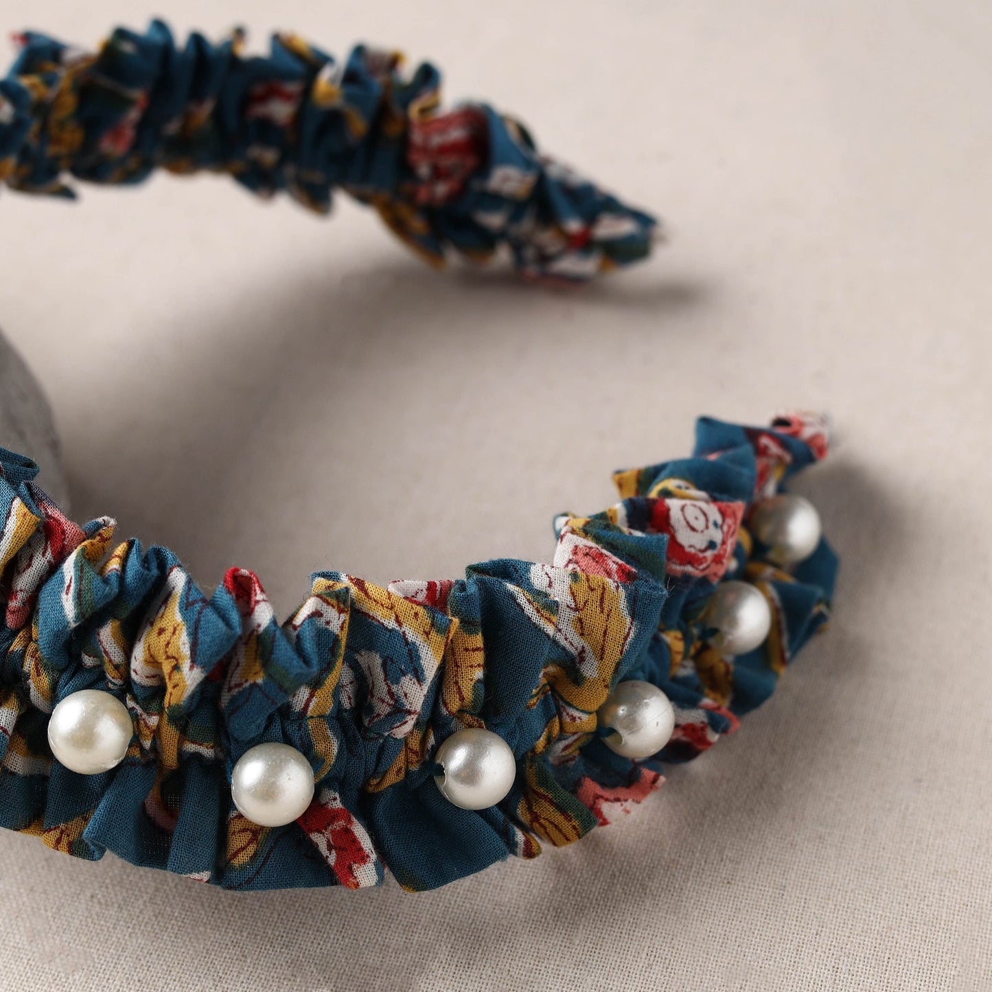  Handmade Fabart & Beadwork Hair Band