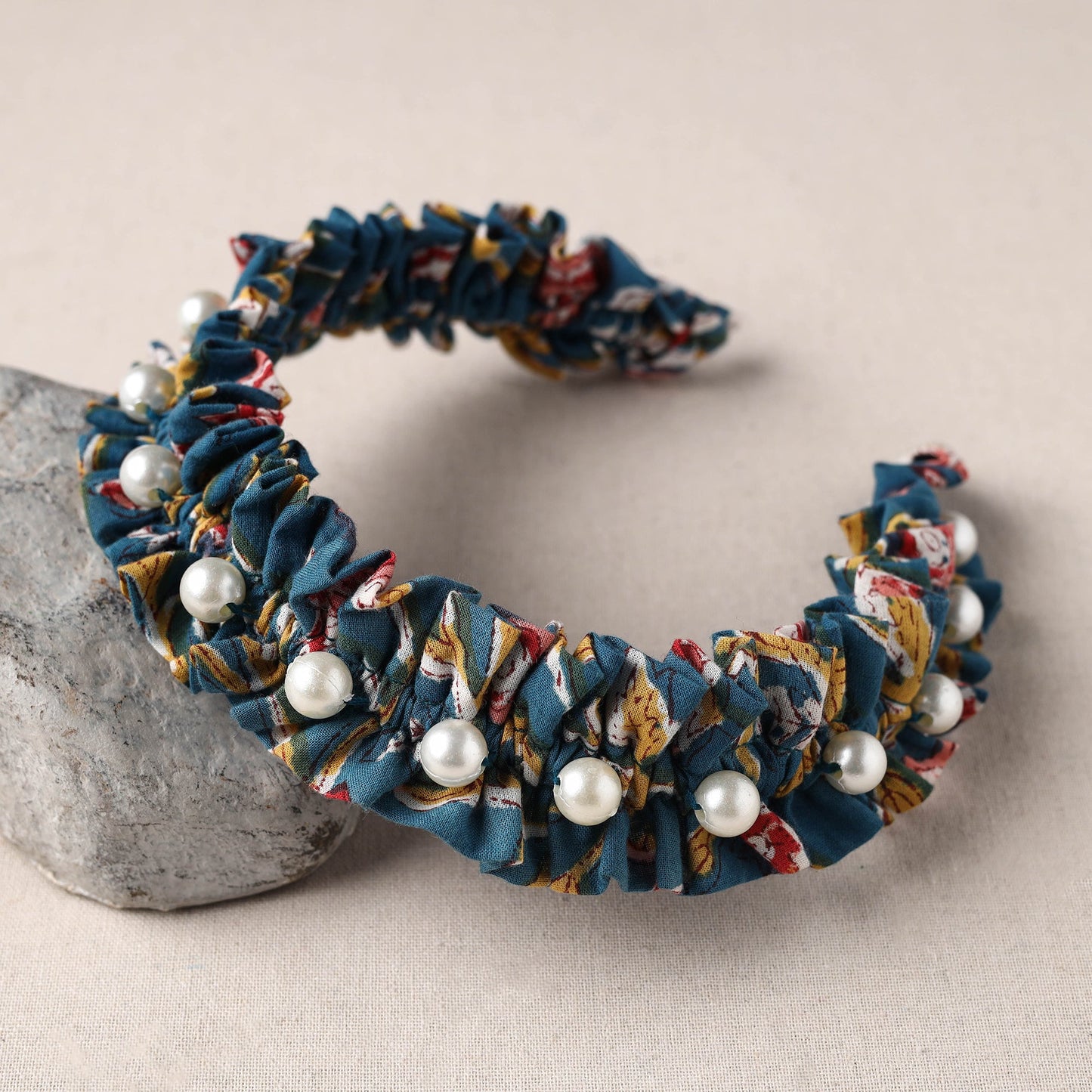  Handmade Fabart & Beadwork Hair Band