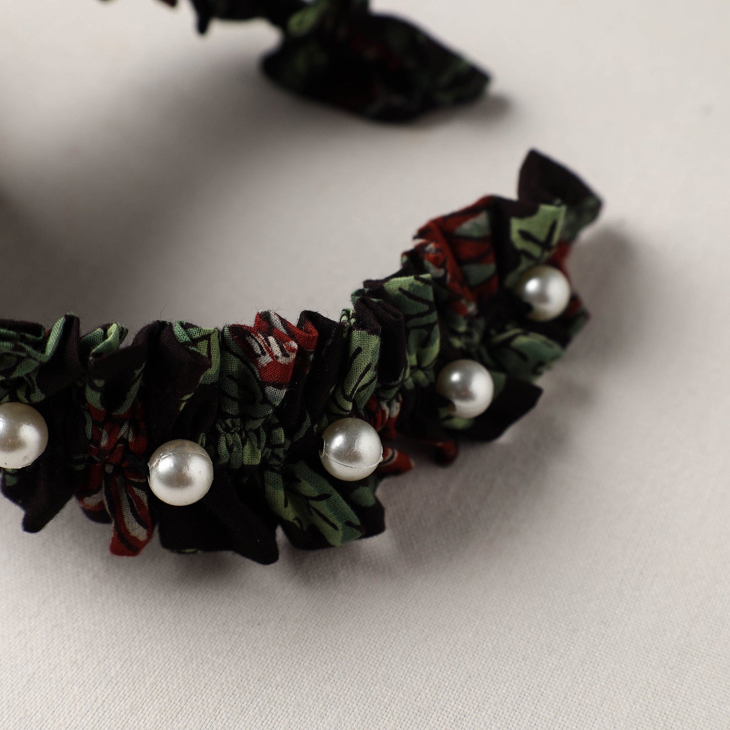  Handmade Fabart & Beadwork Hair Band
