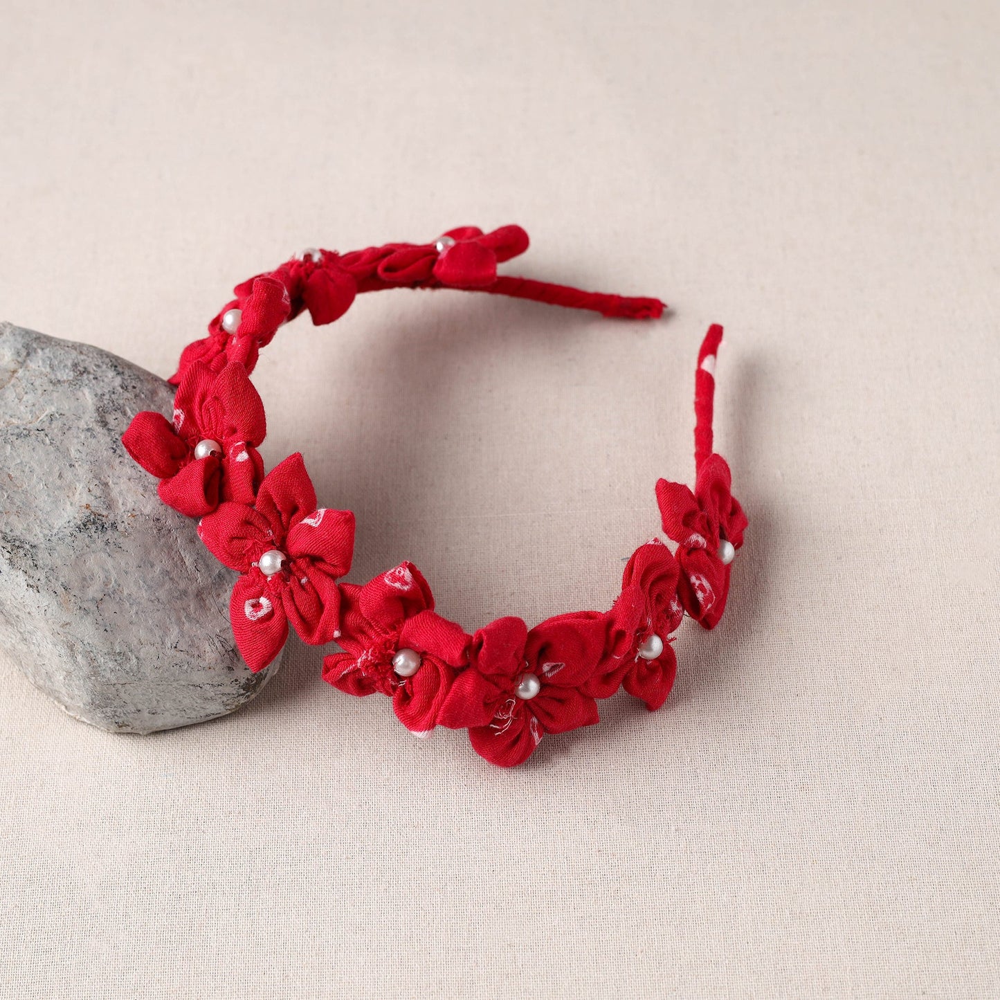  Handmade Fabart & Beadwork Hair Band 