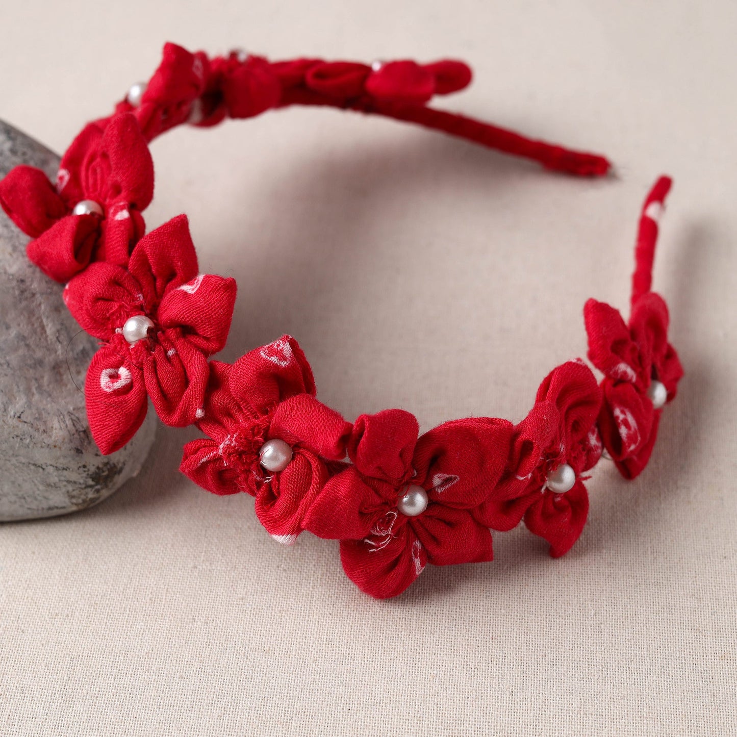  Handmade Fabart & Beadwork Hair Band 