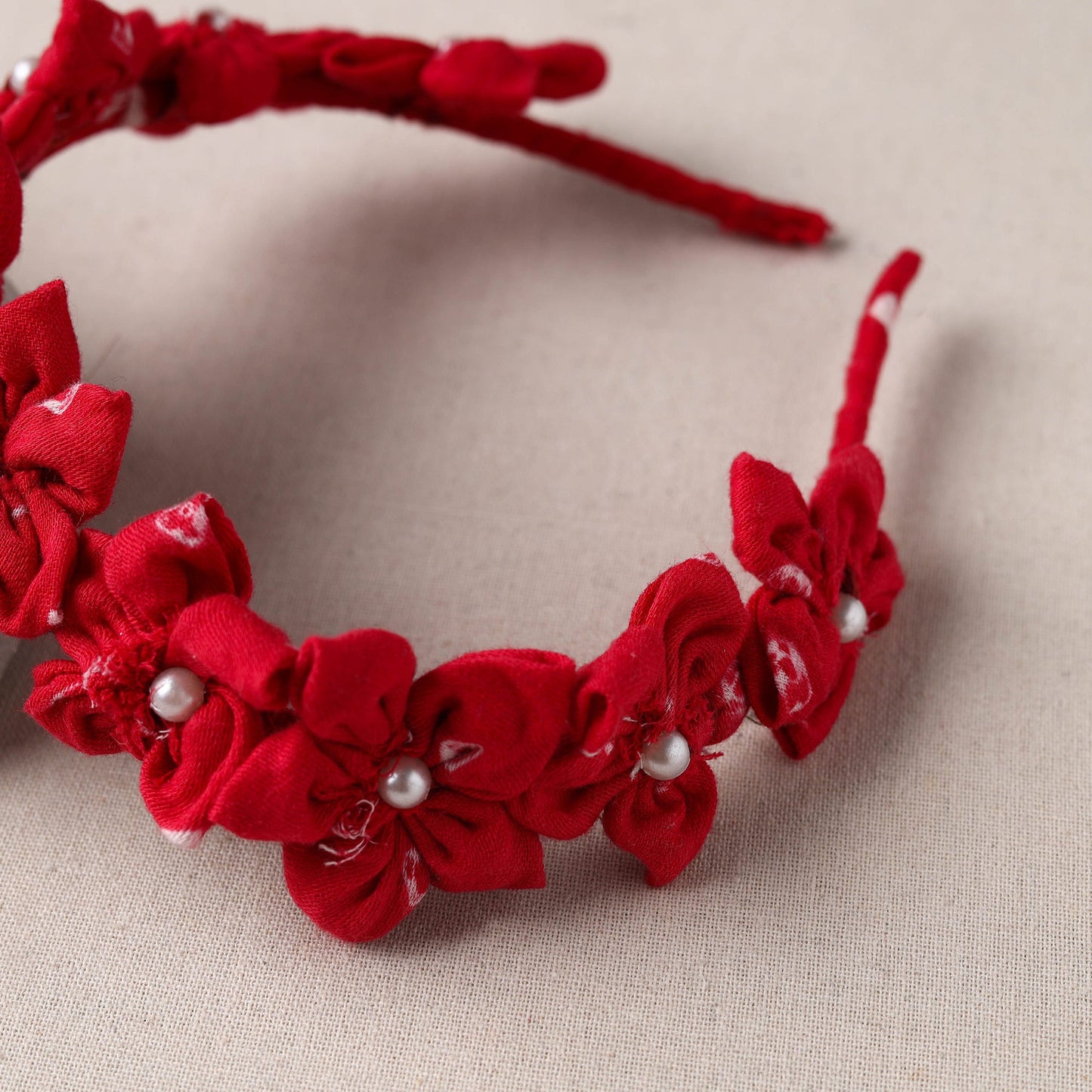  Handmade Fabart & Beadwork Hair Band 