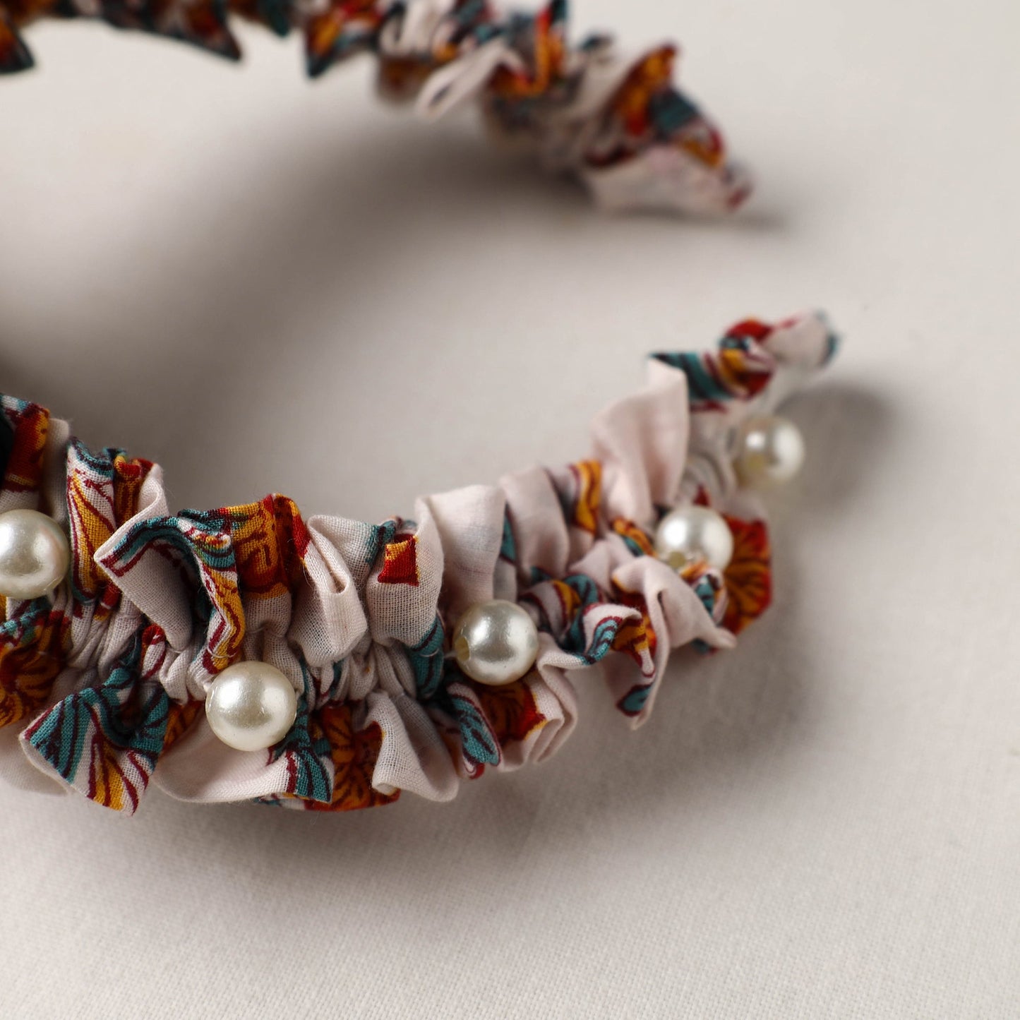  Handmade Fabart & Beadwork Hair Band