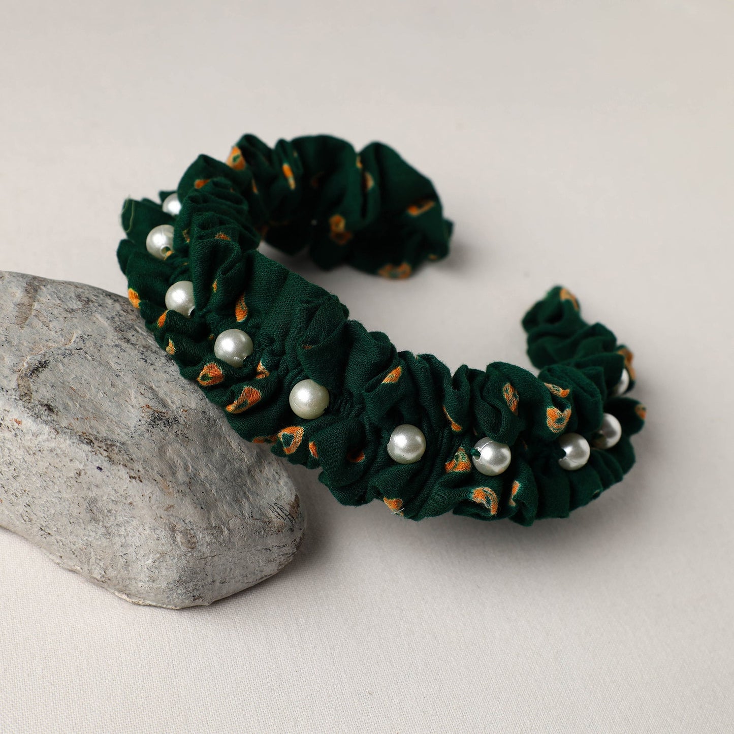  Handmade Fabart & Beadwork Hair Band