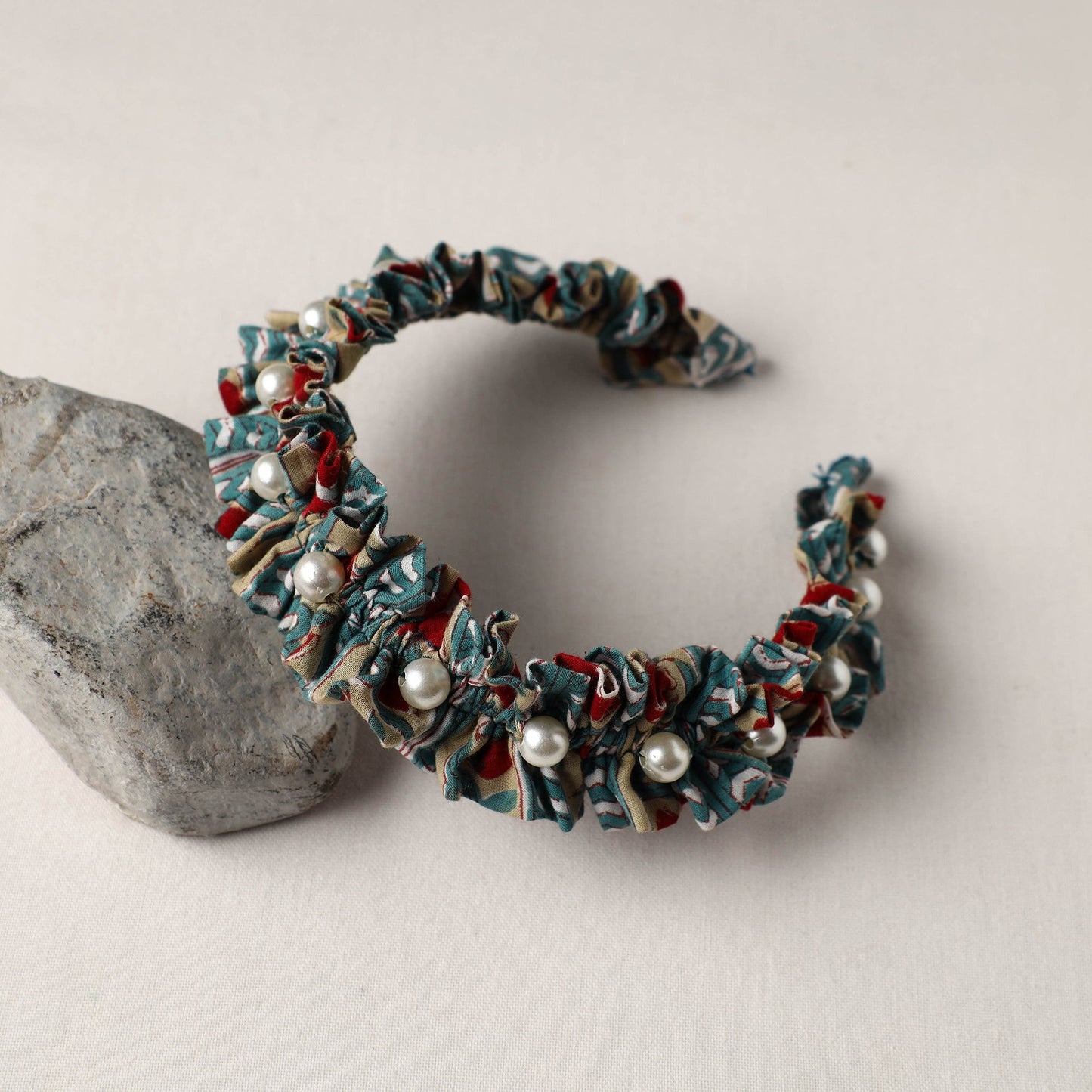  Handmade Fabart & Beadwork Hair Band