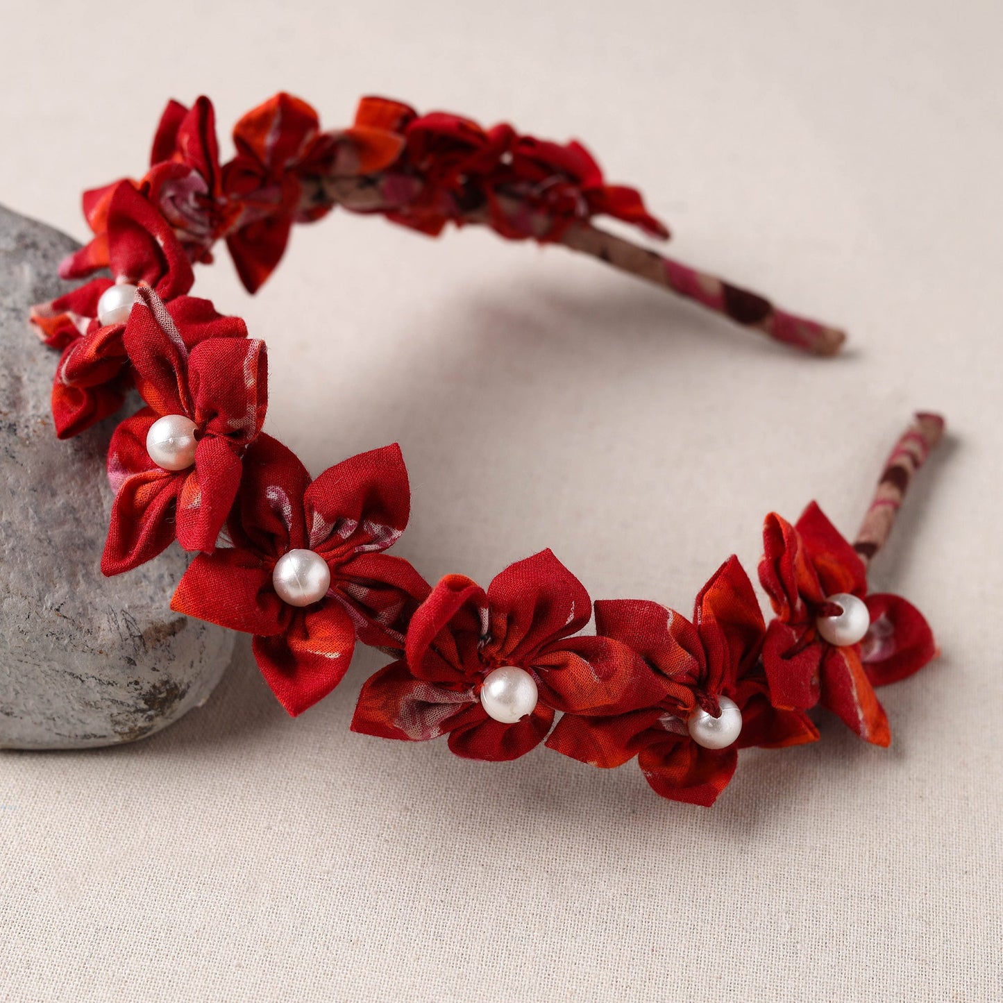  Handmade Fabart & Beadwork Hair Band 