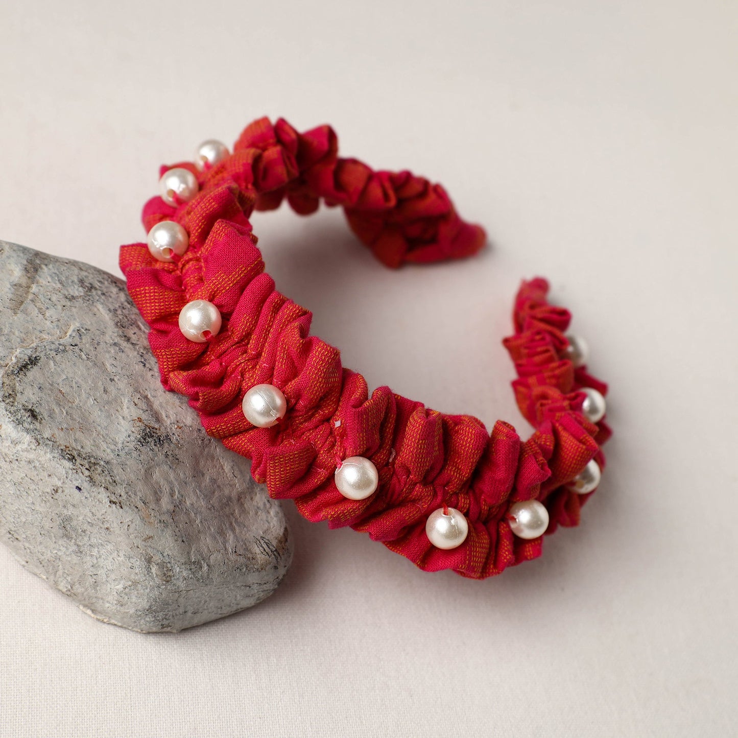  Handmade Fabart & Beadwork Hair Band