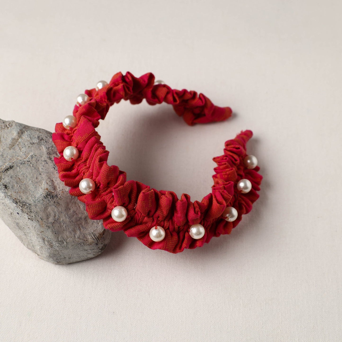  Handmade Fabart & Beadwork Hair Band