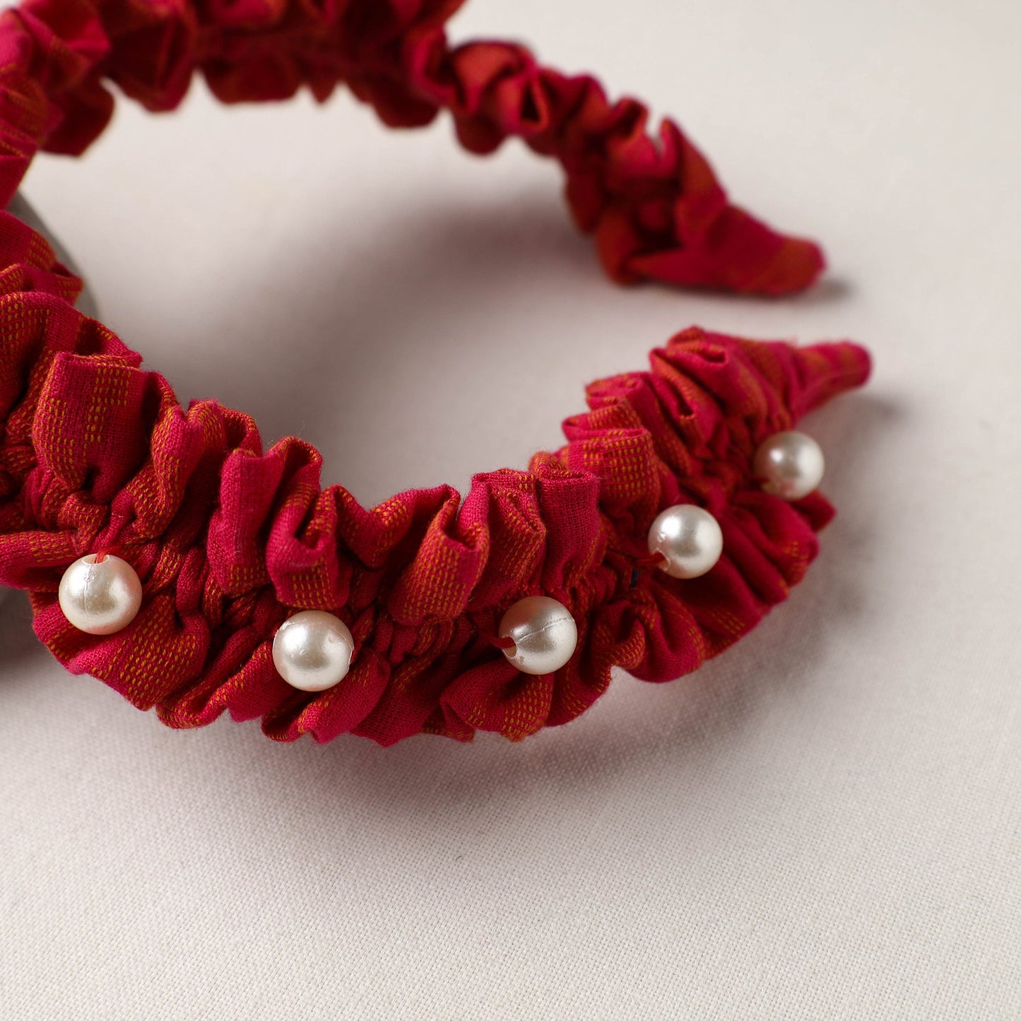  Handmade Fabart & Beadwork Hair Band