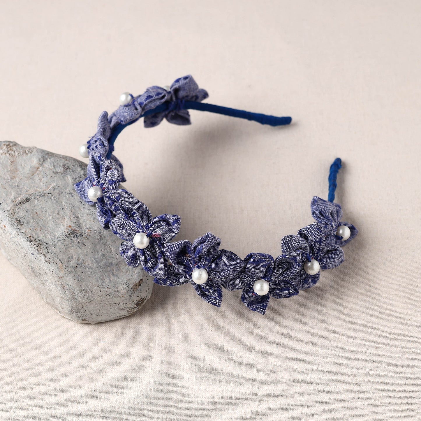  Handmade Fabart & Beadwork Hair Band 