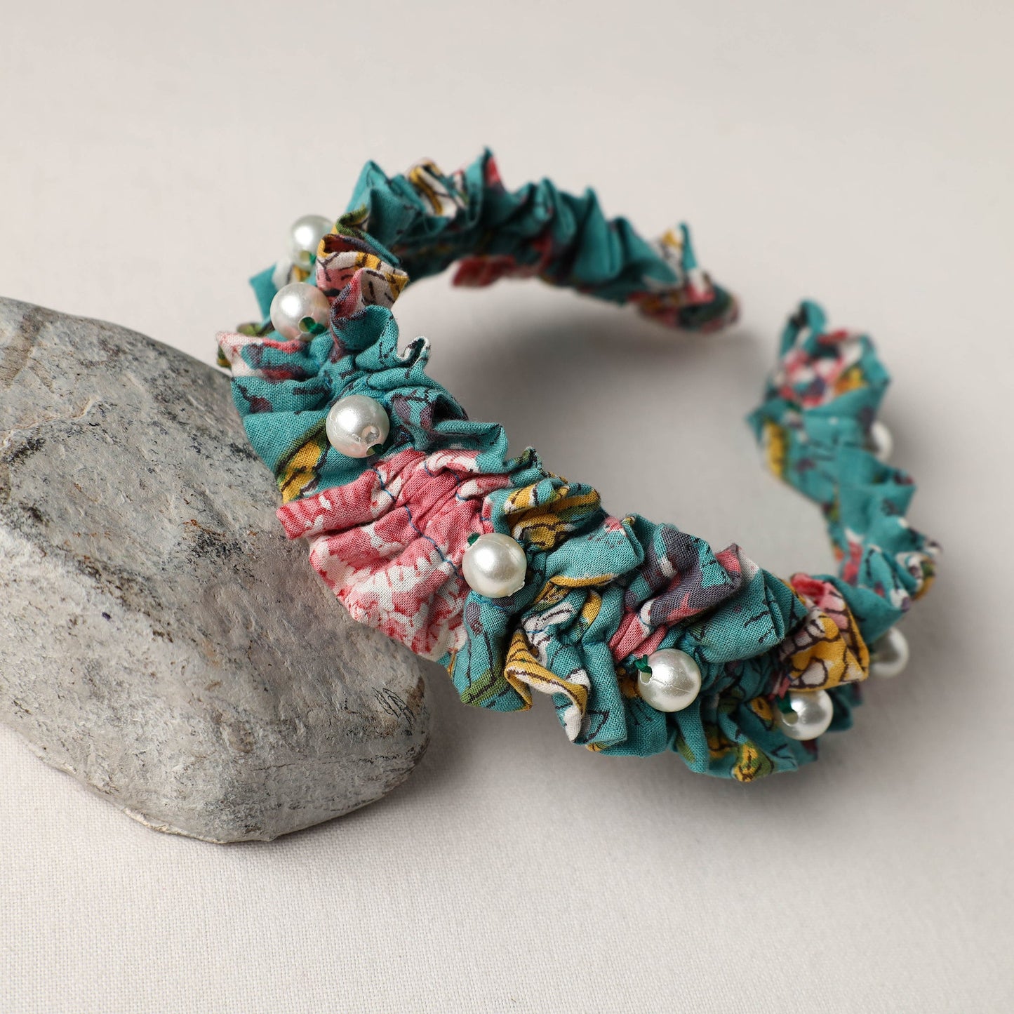  Handmade Fabart & Beadwork Hair Band