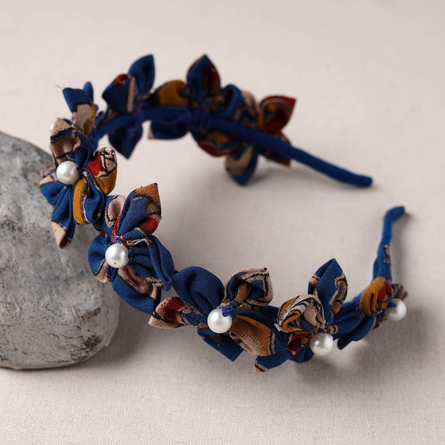  Handmade Fabart & Beadwork Hair Band 