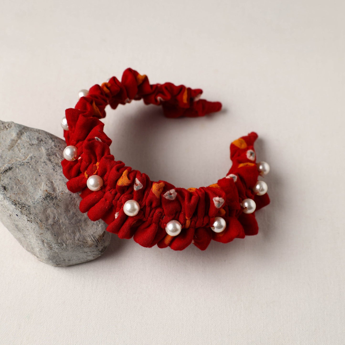  Handmade Fabart & Beadwork Hair Band