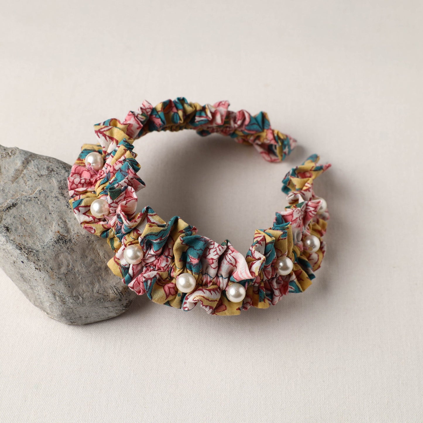  Handmade Fabart & Beadwork Hair Band