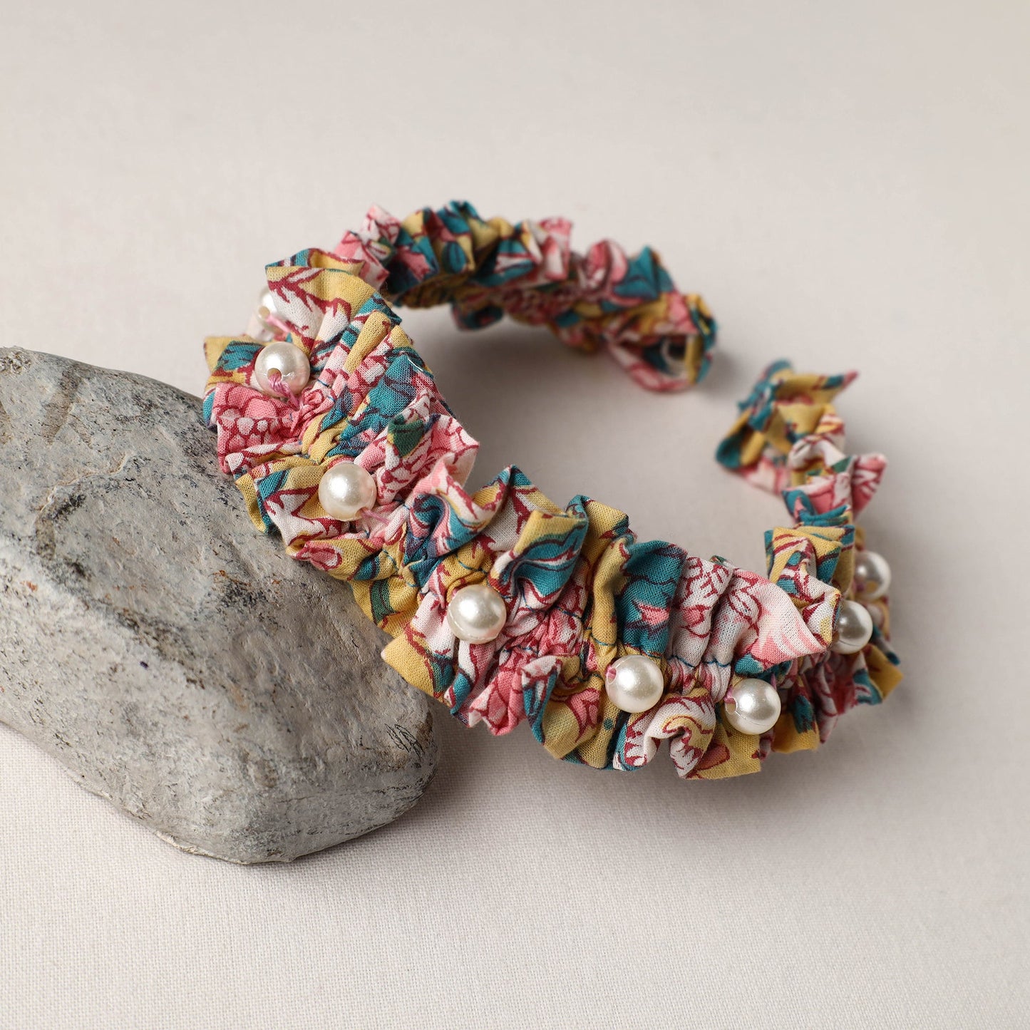  Handmade Fabart & Beadwork Hair Band