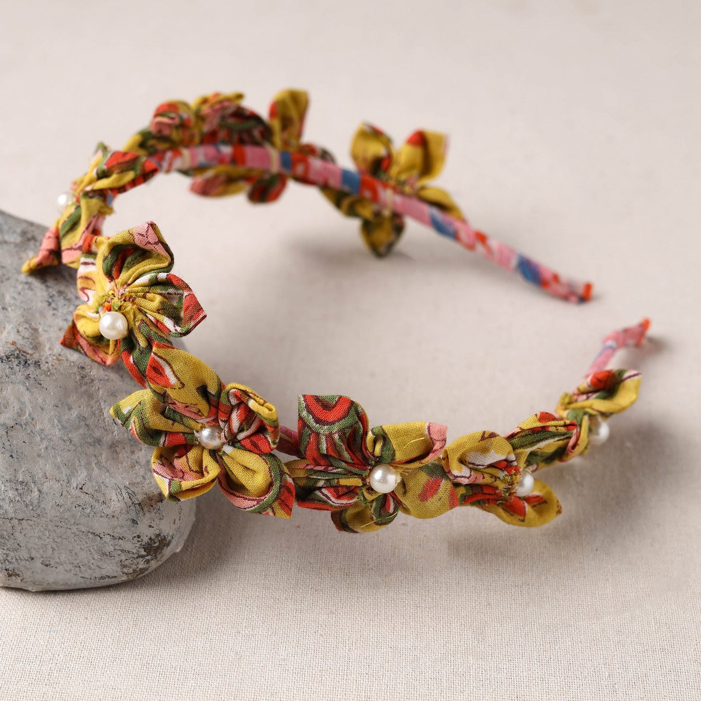  Handmade Fabart & Beadwork Hair Band 