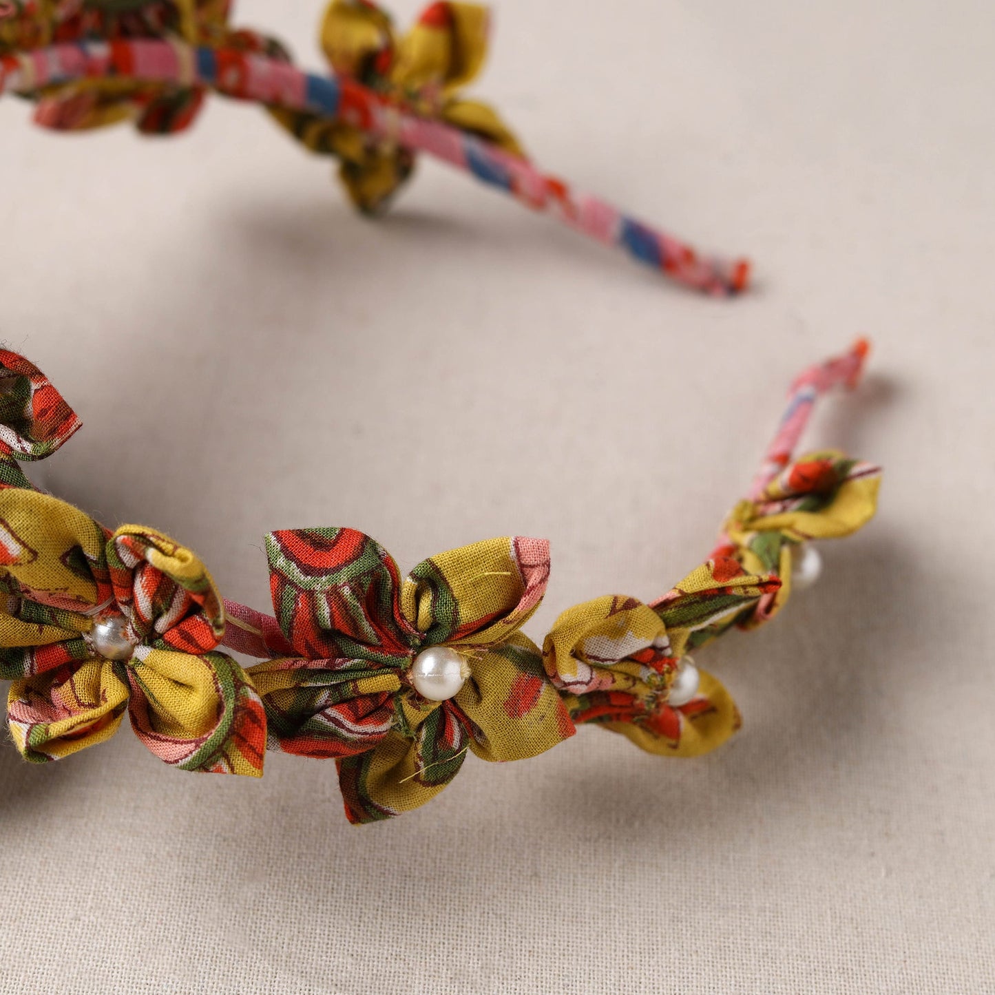  Handmade Fabart & Beadwork Hair Band 