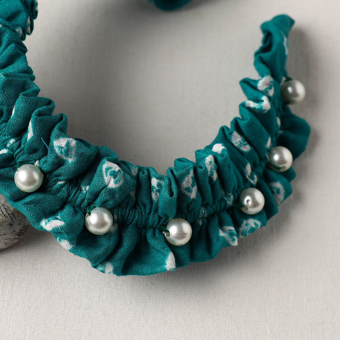  Handmade Fabart & Beadwork Hair Band