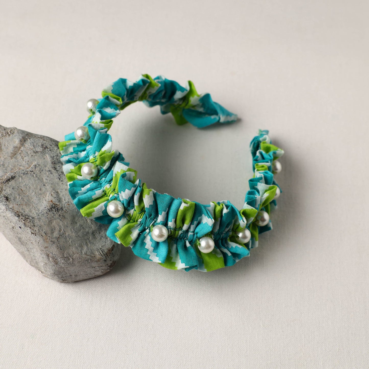  Handmade Fabart & Beadwork Hair Band