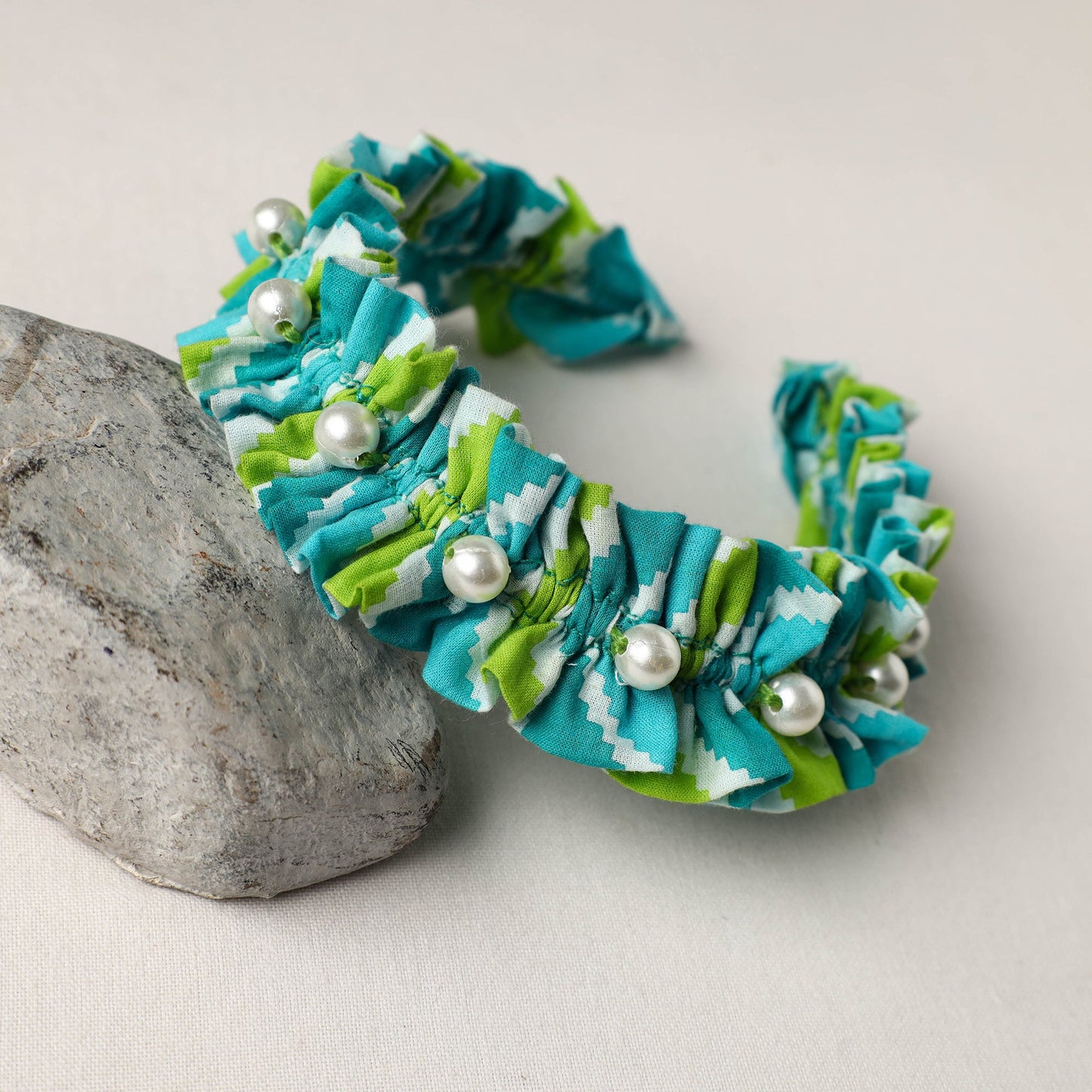  Handmade Fabart & Beadwork Hair Band