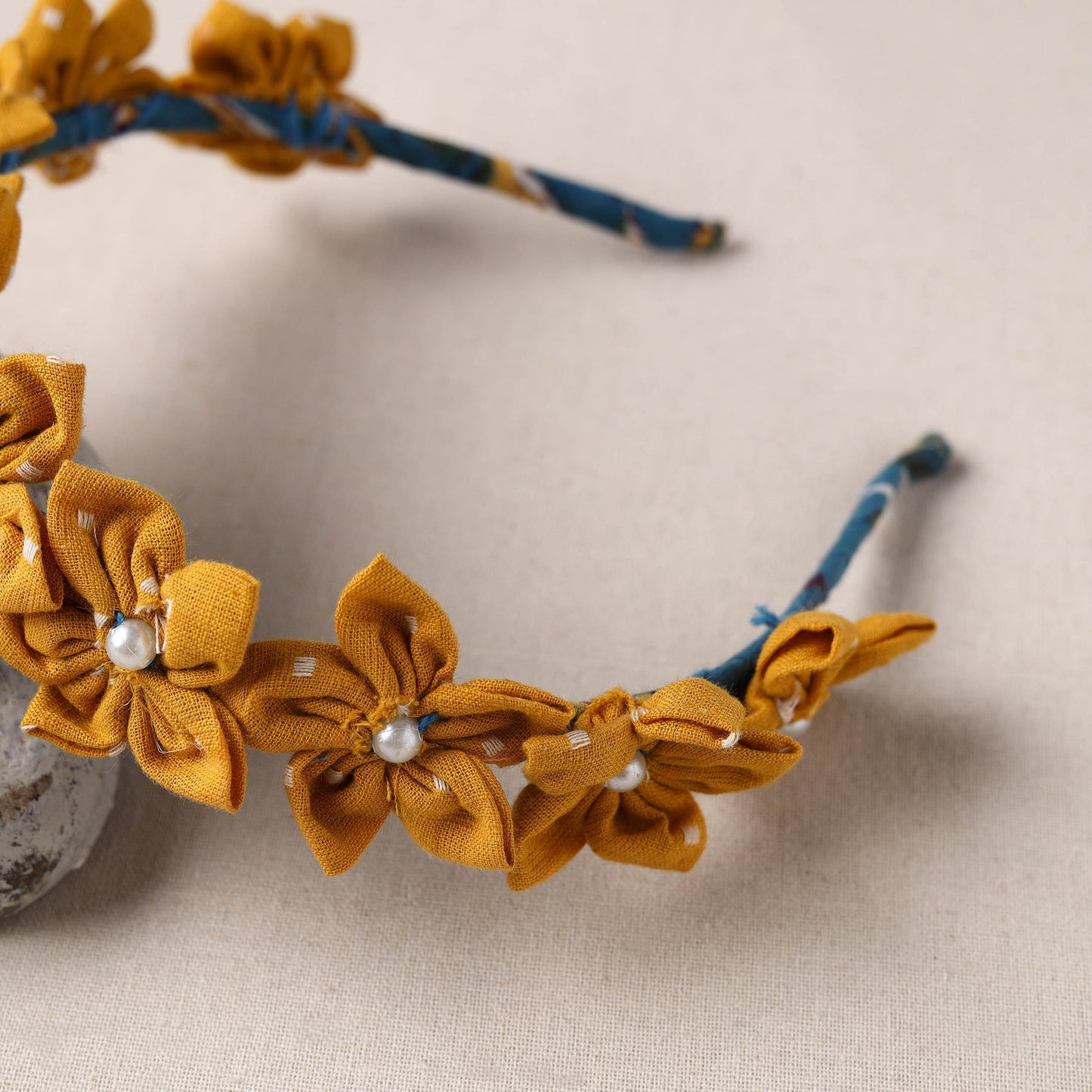  Handmade Fabart & Beadwork Hair Band 