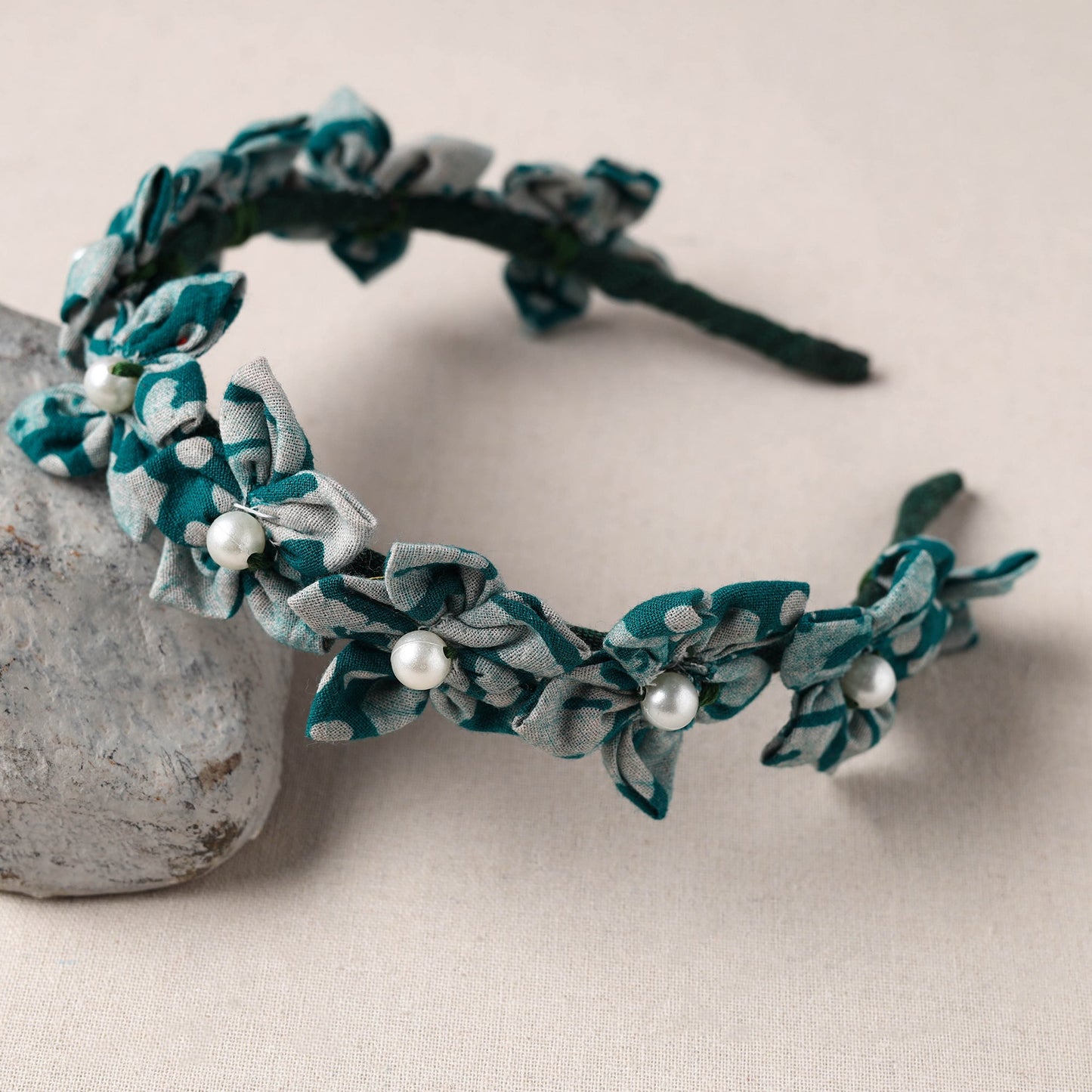  Handmade Fabart & Beadwork Hair Band 