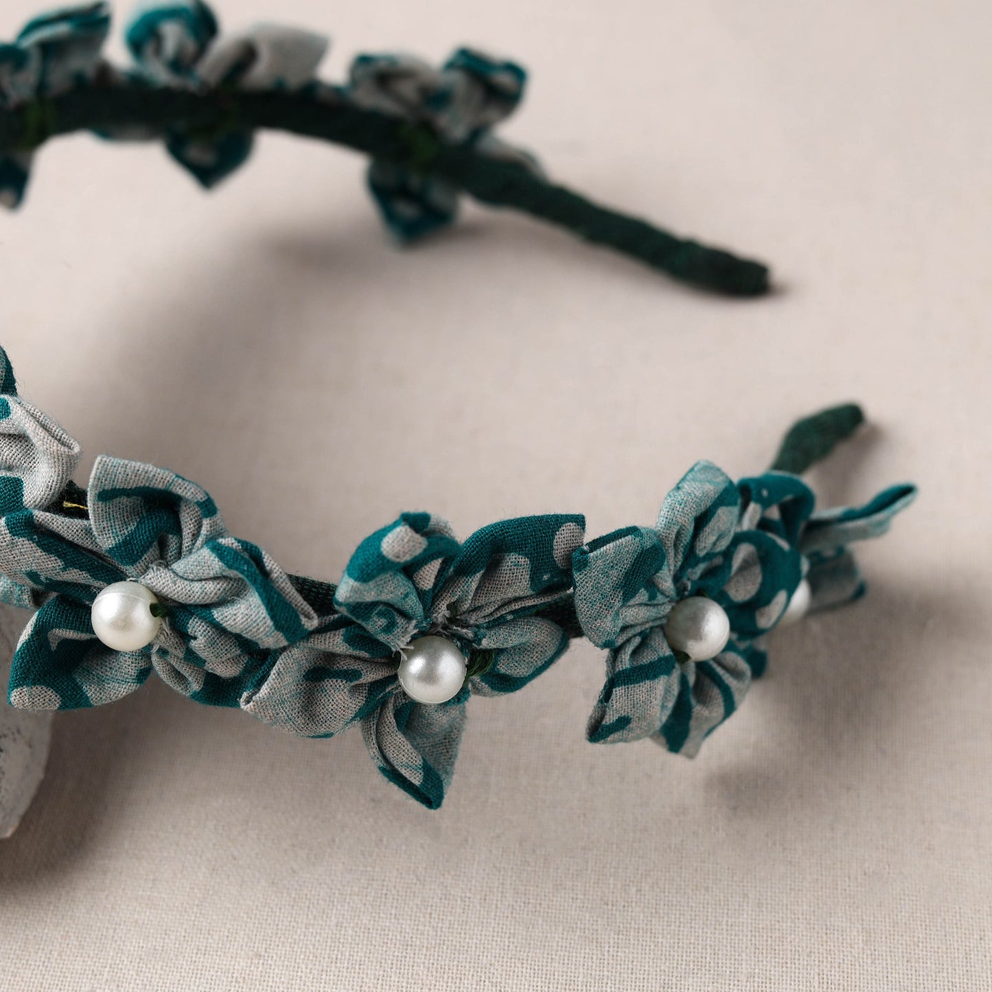  Handmade Fabart & Beadwork Hair Band 